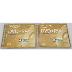 Memorex DVD+RW in Jewel Cases 2 pk - Rewritable 4X 4.7GB 120 min